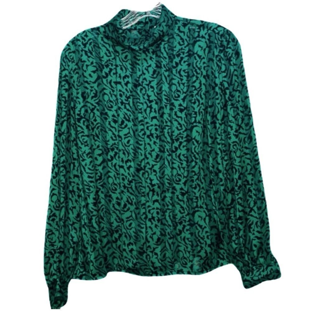 Nicola Emerald Green Sheer Panel Blousel S…